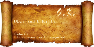 Oberrecht Kitti névjegykártya